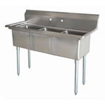 Three Compartment Stainless Steel Sinks 